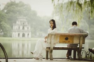 What constitutes and unhappy marriage is more than sitting together, but separately as this couple is.