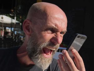 Man yelling at phone isn't how to respond to contempt.